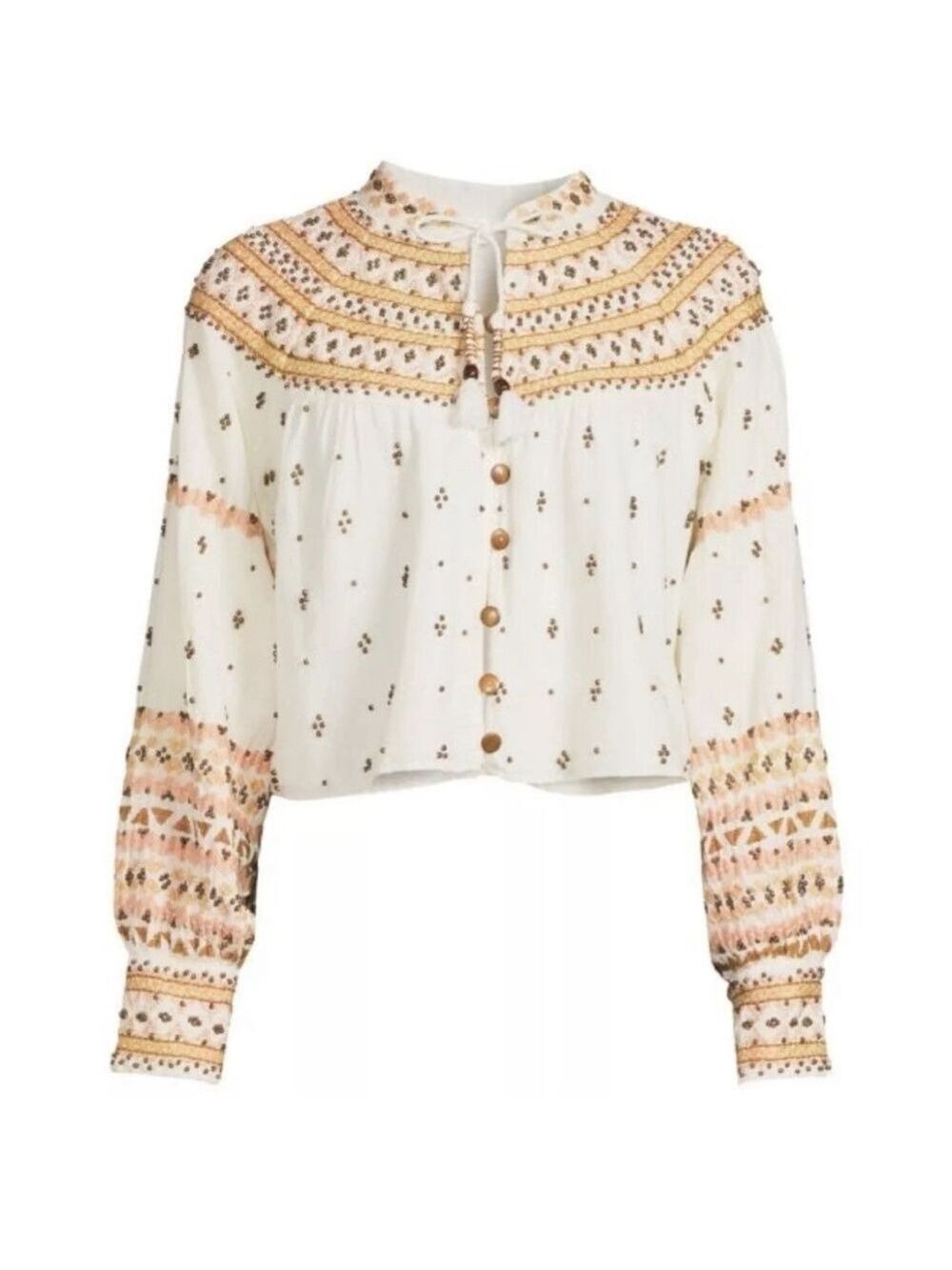Veronica Beard Fernanda Embellished Beaded Linen Blend Crop Jacket Sz L - Picture 3 of 12